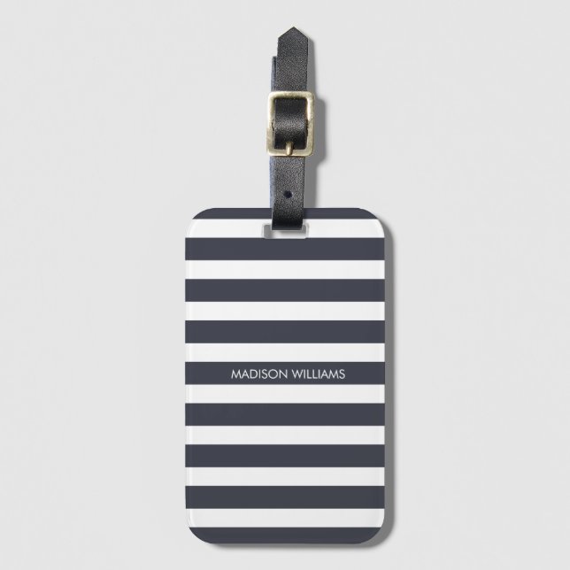 Colour Stripe Personalized Name Luggage Tag (Front Vertical)