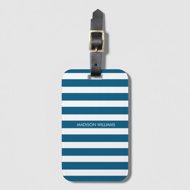 Colour Stripe Personalized Name Luggage Tag (Front Vertical)