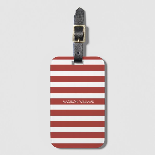 Colour Stripe Personalized Name Luggage Tag (Front Vertical)