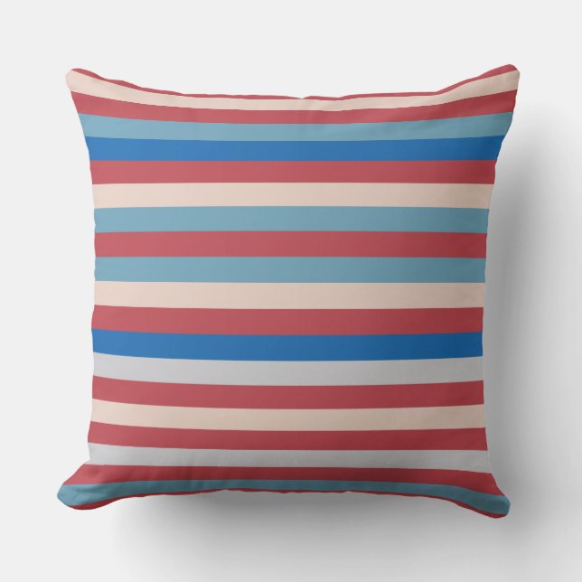 Colour Striped 121214 (Larger Stripe) Throw Pillow (Front)
