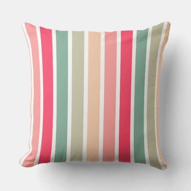 Colour Stripes 01 Throw Pillow (Front)