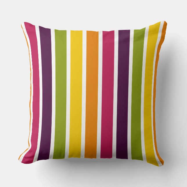 Colour Stripes 03 Throw Pillow (Front)