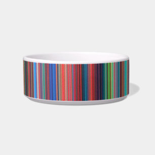 colour stripes cat food bowl 