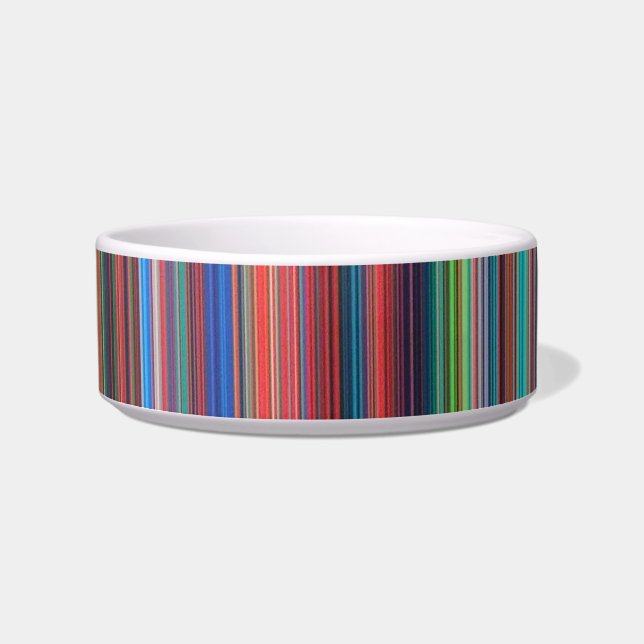 colour stripes cat food bowl  (Front)