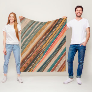 Colour stripes fleece blanket