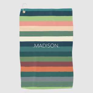Colour Stripes Pattern Personalized Golf Towel