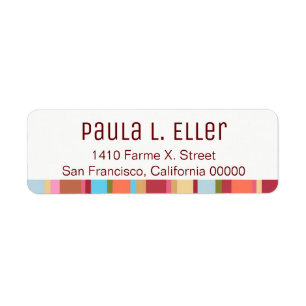 colour stripes return address label