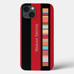 colour-stripes with custom-name iPhone 13 case