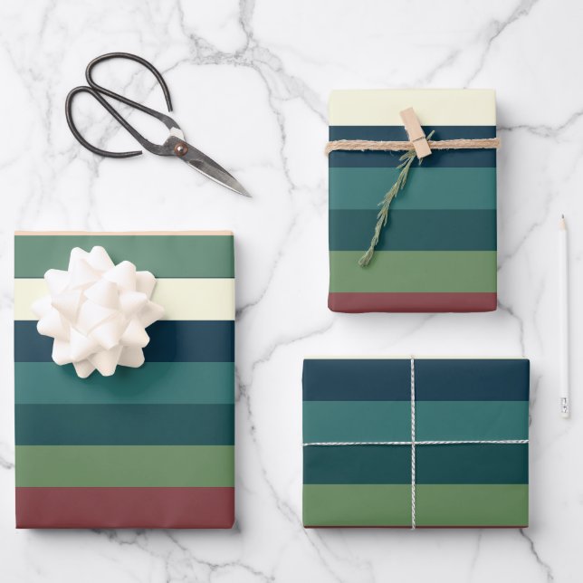 Colour Stripes  Wrapping Paper Sheet (Front)