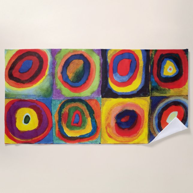 Colour Study by Wassily Kandinsky Beach Towel (Front)