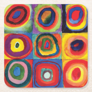 Colour Study by Wassily Kandinsky Square Paper Coaster