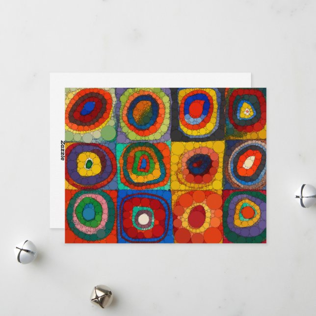 Colour Study, Infinity Dots by Wassily Kandinsky Holiday Card (Front/Back In Situ)