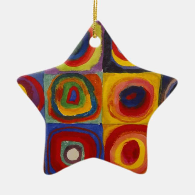 Colour Study of Squares Circles by Kandinsky Ceramic Ornament (Front)