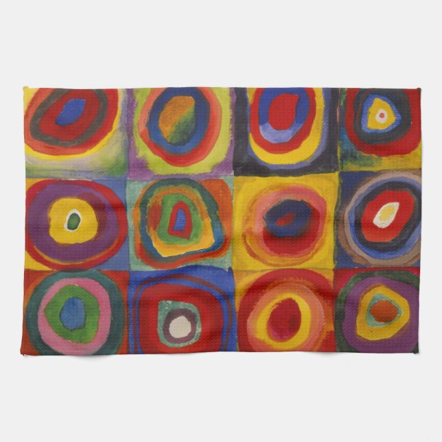Colour Study of Squares Circles by Kandinsky Kitchen Towel (Horizontal)