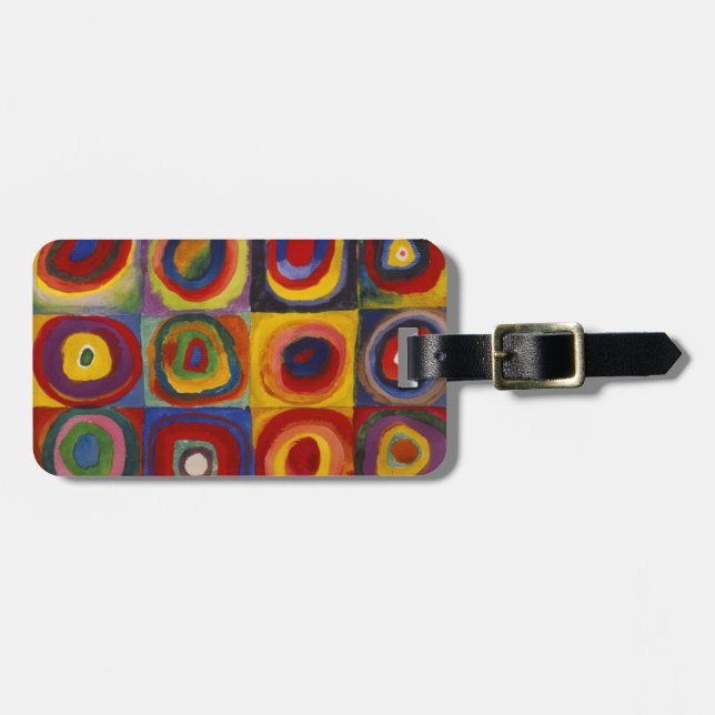 Colour Study of Squares Circles Luggage Tag (Front Horizontal)
