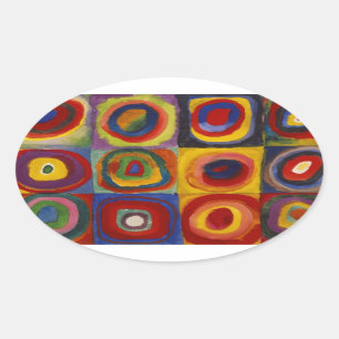 Colour Study of Squares Circles Oval Sticker