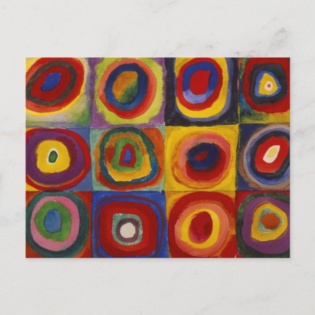 Colour Study of Squares Circles Postcard (Front)