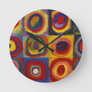 Colour Study of Squares Circles Round Clock