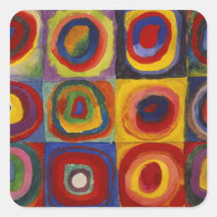 Colour Study of Squares Circles Square Sticker