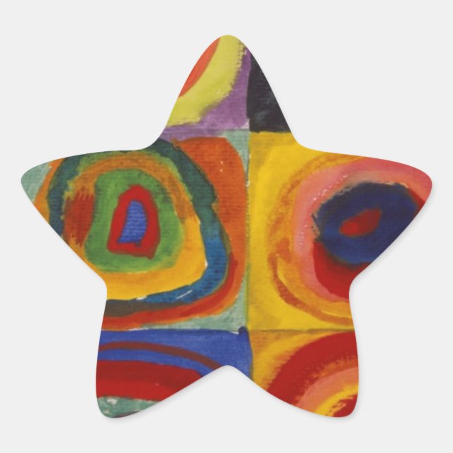 Colour Study of Squares Circles Star Sticker (Front)