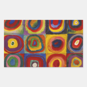 Colour Study of Squares Circles Sticker