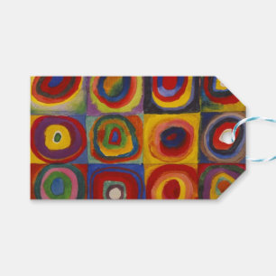 Colour Study: Squares with Concentric Circles Gift Tags