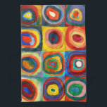 Colour Study | Wassily Kandinsky Kitchen Towel<br><div class="desc">Fine art painting titled Colour Study,  Squares with Concentric Circles (1913) by Russian artist Wassily Kandinsky. Original artwork is a colourful abstract study made with watercolor,  gouache and crayon on paper. 

Use the design tools to add custom text or personalize the image.</div>