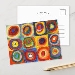 Colour Study | Wassily Kandinsky Postcard<br><div class="desc">Fine art painting titled Colour Study,  Squares with Concentric Circles (1913) by Russian artist Wassily Kandinsky. Original artwork is a colourful abstract study made with watercolor,  gouache and crayon on paper. 

Use the design tools to add custom text or personalize the image.</div>