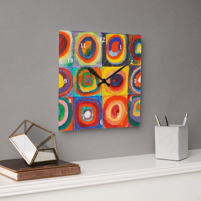 Colour Study | Wassily Kandinsky Square Wall Clock (Office)