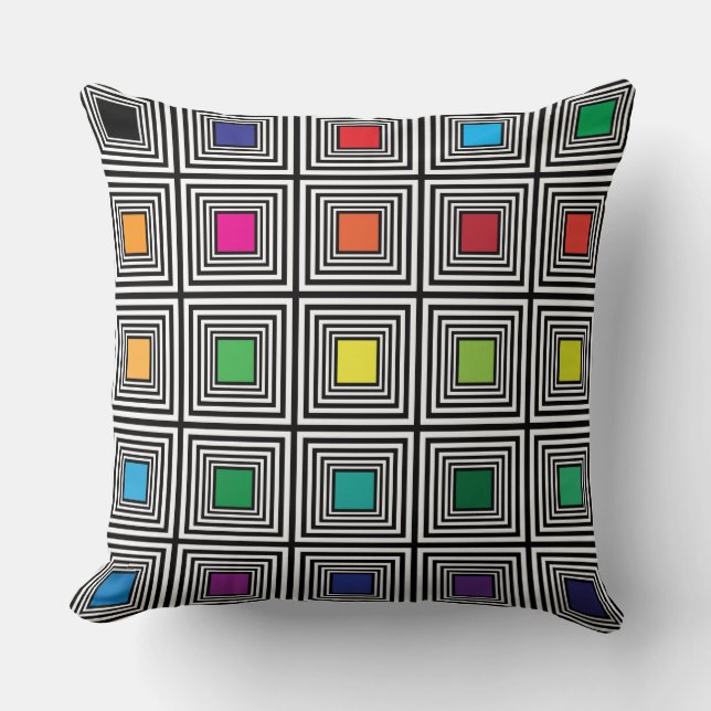 colour swatches multiple black frames throw pillow (Front)