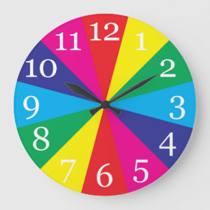 colour swatches yellow green cyan blue magenta red large clock
