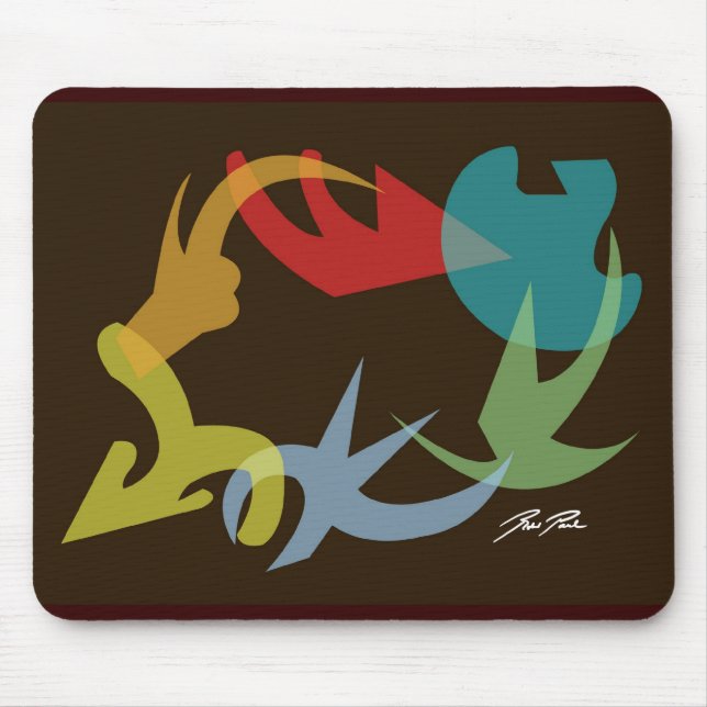 Colour Swirl Figures Mouse Pad (Front)