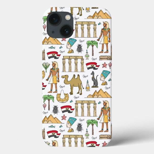 Colour Symbols of Egypt Pattern Case-Mate iPhone Case (Back)