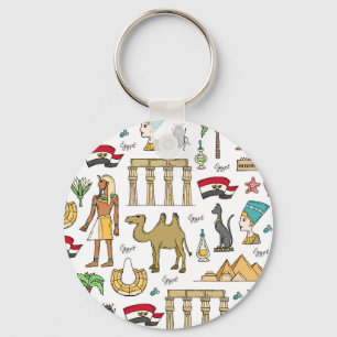 Colour Symbols of Egypt Pattern Keychain