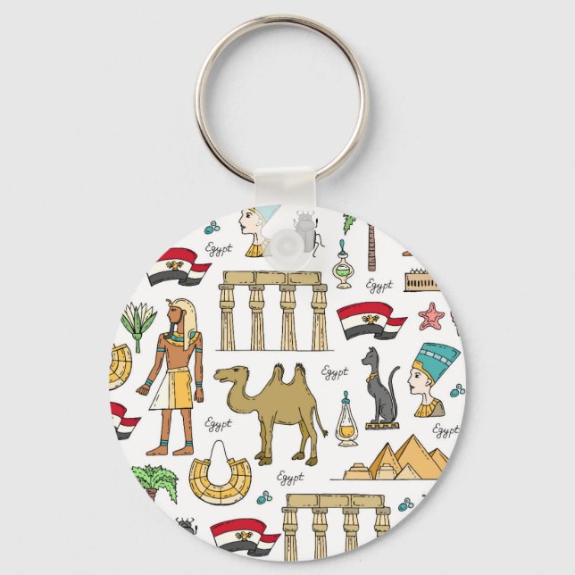 Colour Symbols of Egypt Pattern Keychain (Front)