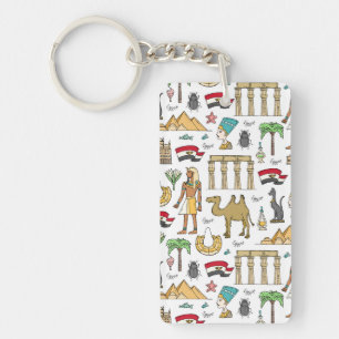 Colour Symbols of Egypt Pattern Keychain