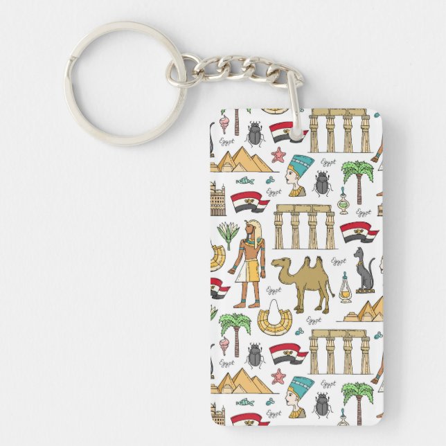 Colour Symbols of Egypt Pattern Keychain (Front)