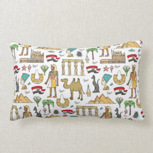 Colour Symbols of Egypt Pattern Lumbar Pillow
