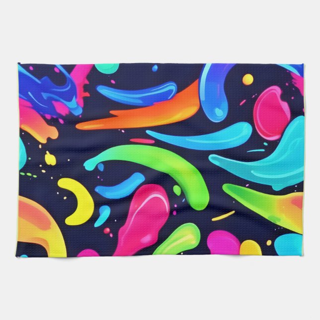 Colour Symphony: A Visual Feast Kitchen Towel (Horizontal)
