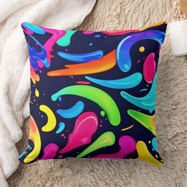 Colour Symphony: A Visual Feast Throw Pillow (Blanket)