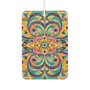 Colour Symphony Mandala – Bold Psychedelic Floral Air Freshener