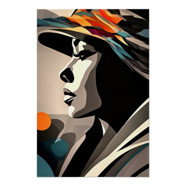 Colour Symphony on Abstract Face Poster (Front)