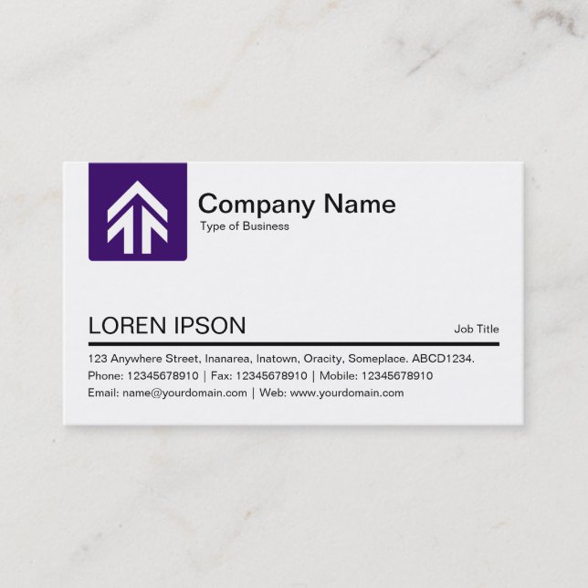 Colour Tab Arrow - Deep Purple Business Card (Front)
