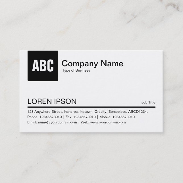 Colour Tab - Black Business Card (Front)