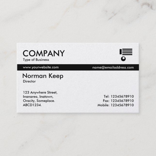 Colour Tex Banded - Black and White (Platinum) Business Card (Front)