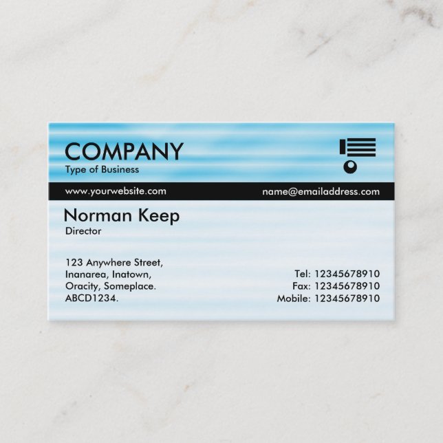 Colour Tex Banded - Corrugated Blue Business Card (Front)