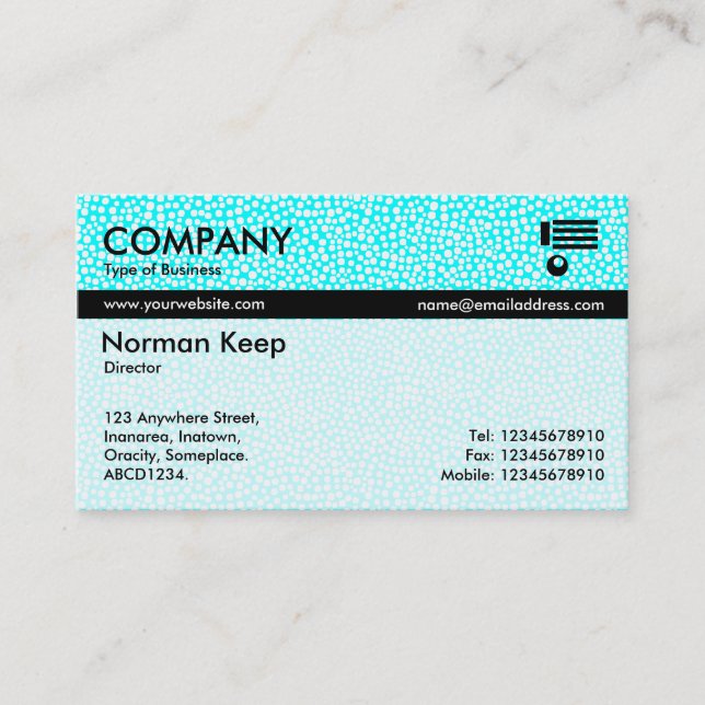 Colour Tex Banded - Random Spots - Cyan Business Card (Front)
