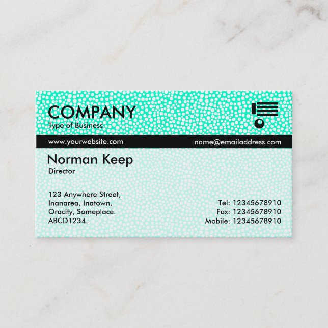 Colour Tex Banded - Random Spots - Turquoise Business Card (Front)