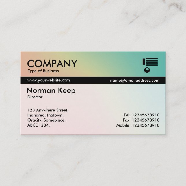 Colour Tex Banded - Soft Gradients Business Card (Front)