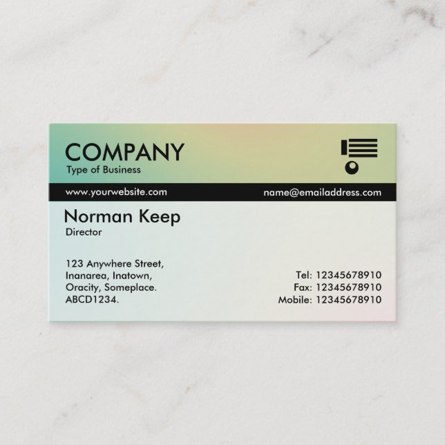Colour Tex Banded - Soft Gradients Business Card (Front)